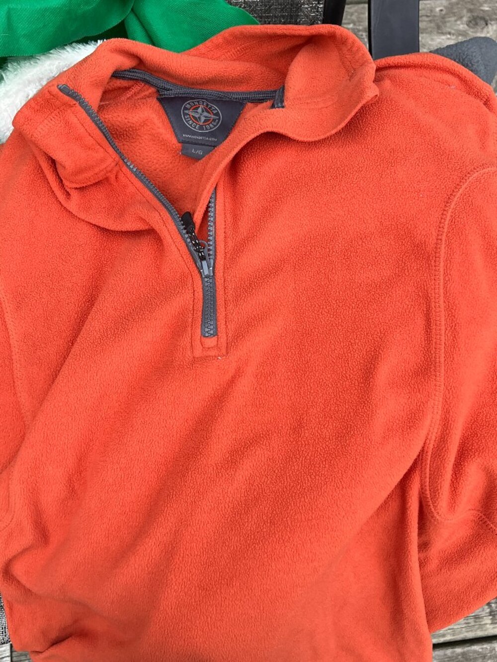 Mondetta Men's Size Large L/G Orange Quarter Zip Microfleece Pullover Sweater